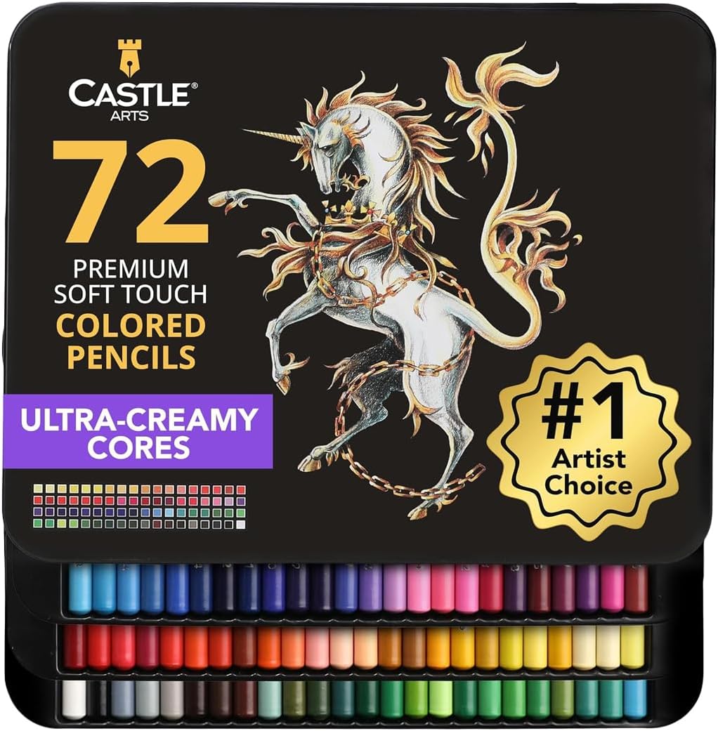 Castle Arts 72 Premium Soft Touch Colored Pencils